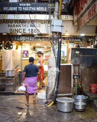 Paratha Wali Gali in old Delhi, early morning